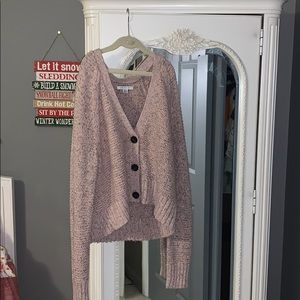 pink AE button sweater/cardigan